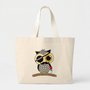 Grand Tote Bag hibou mignon de pirate