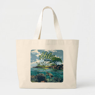 Grand Tote Bag Hilo Hawaii Big Island Turtle Beach Vintage