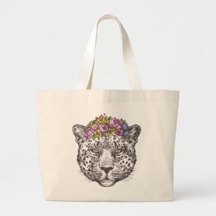 Grand Tote Bag Hippie de léopard chic