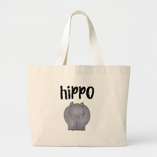 Grand Tote Bag Hippopotame gris (Devant)