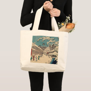 Grand Tote Bag Hiroshige hiver paysage Japon pays