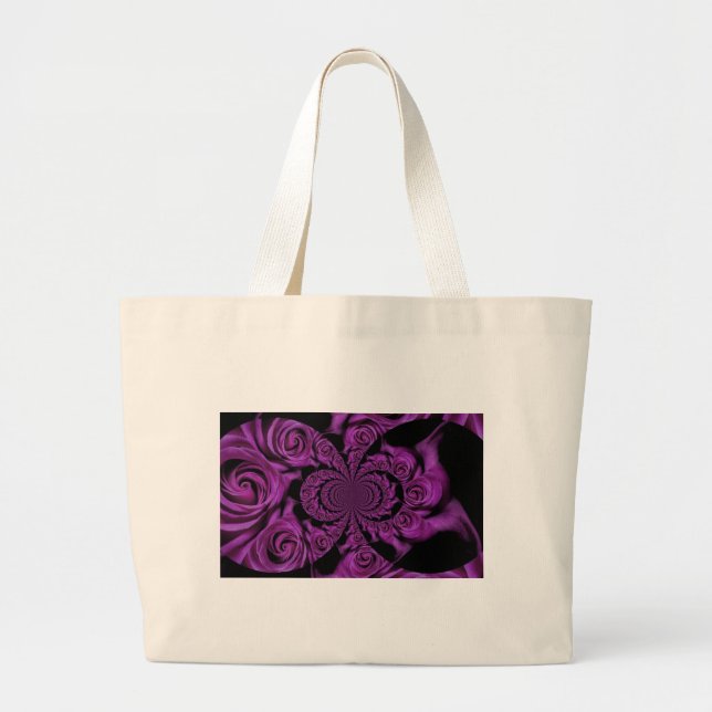 Grand Tote Bag Histoire d'amour en Rose violet spacieux (Devant)