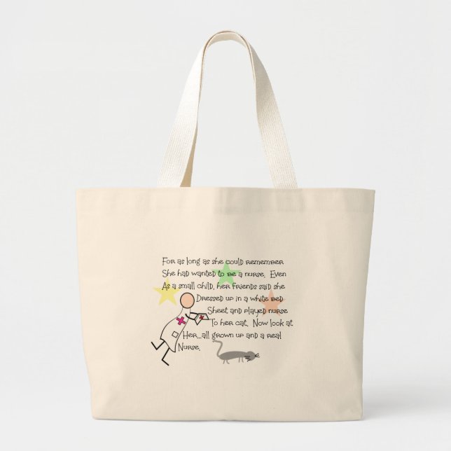 Grand Tote Bag Histoire de "d'infirmière petite fille"--Cadeaux (Devant)