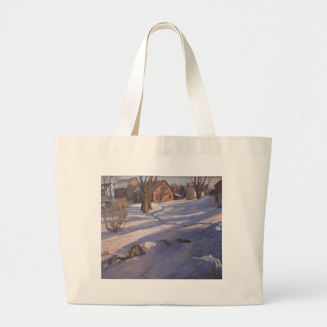 Grand Tote Bag Hiver à la grange (Devant)