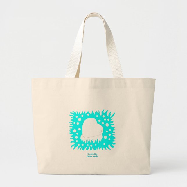 Grand Tote Bag Hiver Coeur de neige Jumbo Fourre-tout (Devant)
