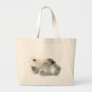 Grand Tote Bag Hiver congelé arctique animal mignon de CUB d'ours