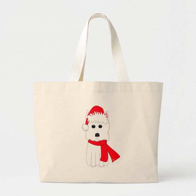 Grand Tote Bag Hiver Westie (Devant)