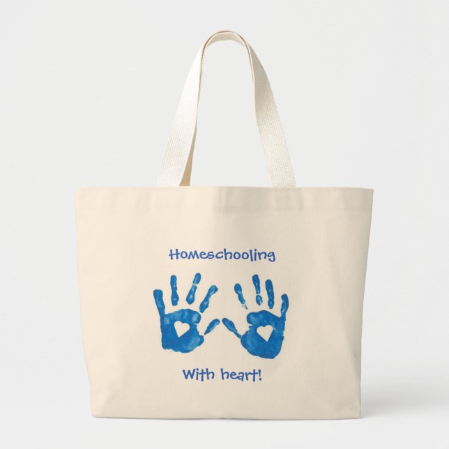 Grand Tote Bag Homeschooling avec le coeur fourre-tout (Devant)