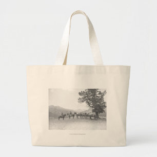 Grand Tote Bag Hommes avec chevaux de bât regardant au-dessus
