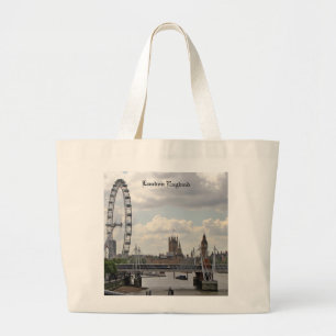 Grand Tote Bag Horizon de Londres Angleterre, Big Ben, oeil de