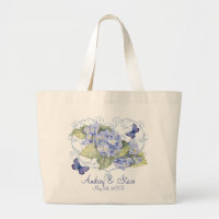 Hortensias bleus, papillon et floral moderne de