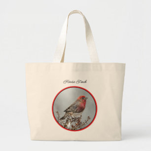 Grand Tote Bag House Finch in Winter Snow Photo originale