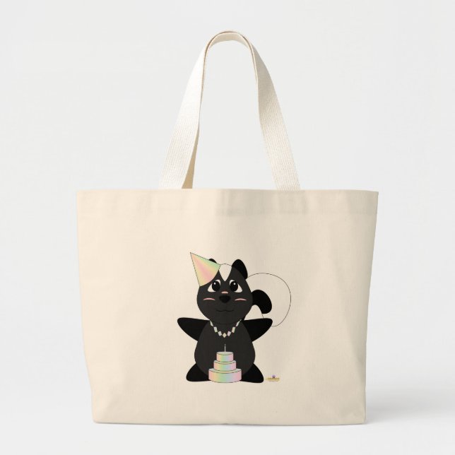 Grand Tote Bag Huggable Pastel Birthday Skunk (Devant)