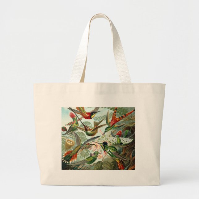 Grand Tote Bag Humming Birds Paradise Art (Devant)