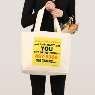 Grand Tote Bag Humoristique Rétro 80's Jaune Orange