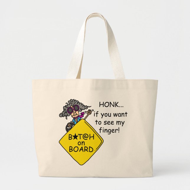 Grand Tote Bag Humour de rage de route (Devant)