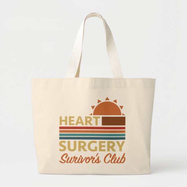 Grand Tote Bag Humour de récupération de chirurgie cardiaque (Devant)