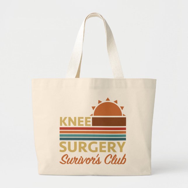 Grand Tote Bag Humour de récupération de chirurgie du genou (Devant)