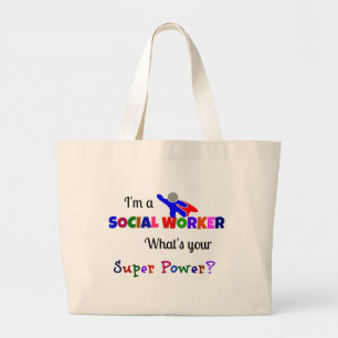 Grand Tote Bag Humour des travailleurs sociaux