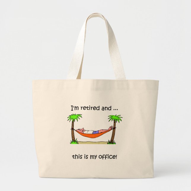 Grand Tote Bag Humour drôle de retraite (Devant)