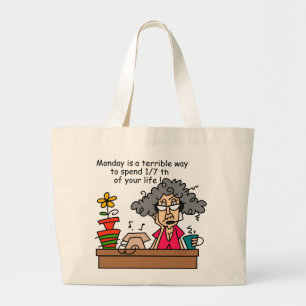 Grand Tote Bag Humour du lundi