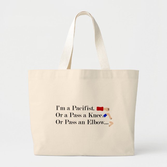 Grand Tote Bag Humour pacifiste mixed martial art (Devant)