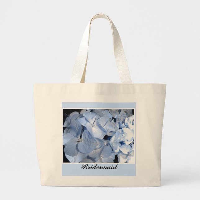 Grand Tote Bag Hydrangeas Bleus - Demoiselle d'Honneur (Devant)