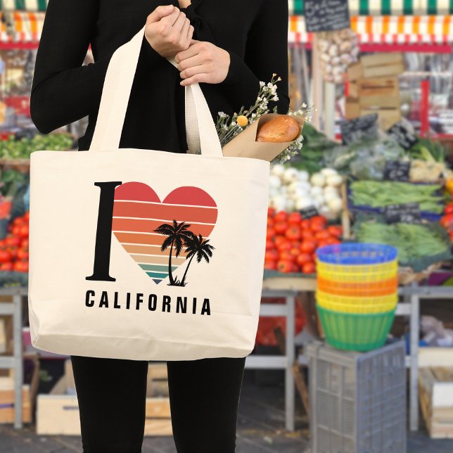 Grand Tote Bag I ♥ California Retro (Créateur téléchargé)