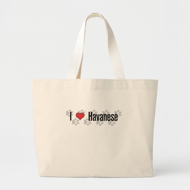Grand Tote Bag I (coeur) Havanese (Devant)