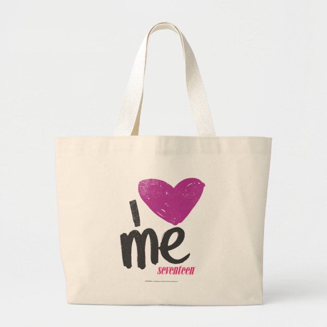 Grand Tote Bag I coeur je pourpre (Devant)