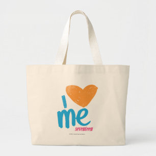 Grand Tote Bag I coeur j'orange/Aqua