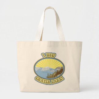 Grand Tote Bag I Dig Crater Lake Illustrated Travel Motto Fun