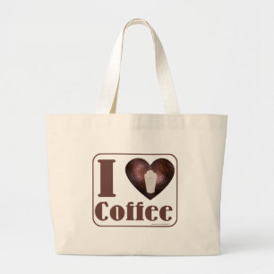 Grand Tote Bag I heart Coffee fourre-tout