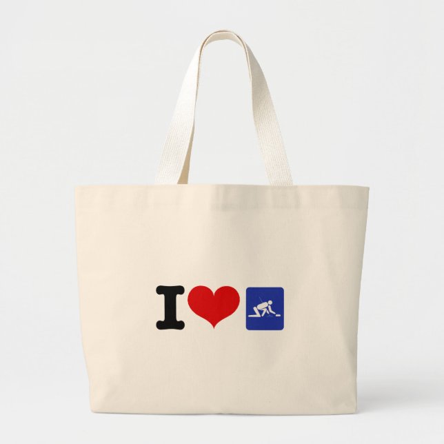 Grand Tote Bag I Heart Curling (Devant)