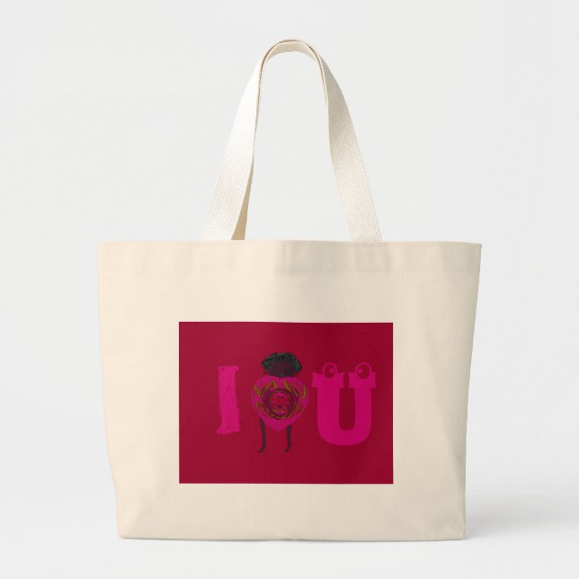 Grand Tote Bag I Heart You Nakupenda Sana Heureuse Sainte-Valenti (Devant)