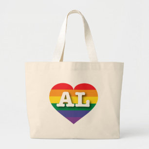 Grand Tote Bag I Love Alabama Rainbow Heart