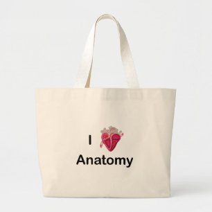 Grand Tote Bag I Love Anatomy with human heart!