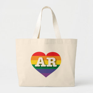 Grand Tote Bag I Love Arkansas Rainbow Heart