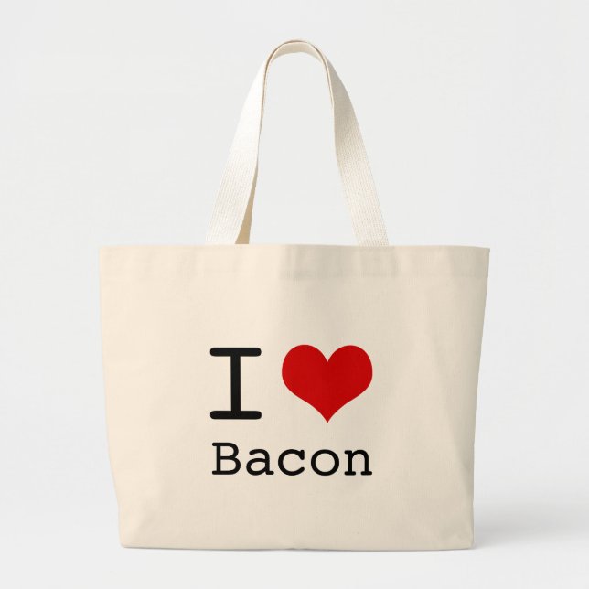 Grand Tote Bag I Love Bacon (Devant)
