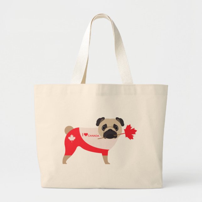 Grand Tote Bag I Love Canada Carlin (Devant)