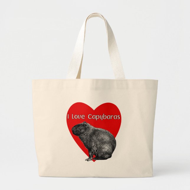 Grand Tote Bag I Love Capybaras 2 (Devant)