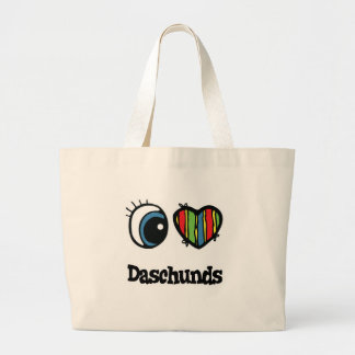 Grand Tote Bag I Love (Coeur) Daschunds