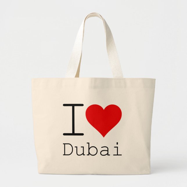 Grand Tote Bag I Love Dubai COEUR (Devant)