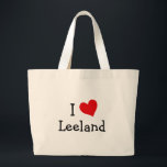 Grand Tote Bag I Love Leeland<br><div class="desc">I Love Leeland cardiodesign. De mignonnes idées cadeaux d'anniversaire.</div>