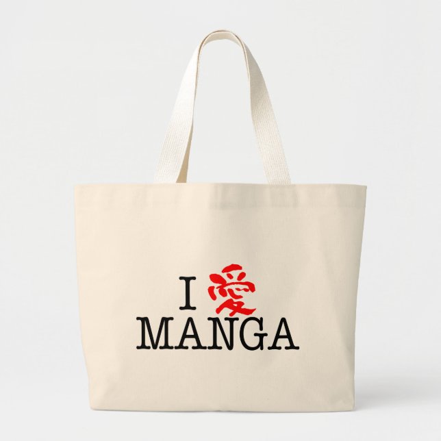 Grand Tote Bag I Love Manga (Devant)