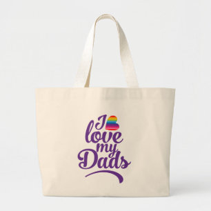 Grand Tote Bag I Love My Dads - Fierté de la Fête des pères LGBTQ