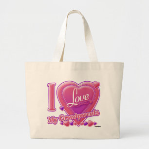 Grand Tote Bag I Love My Grandparents rose/violet - coeur