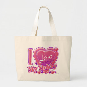 Grand Tote Bag I Love My Hubby rose/violet - coeur
