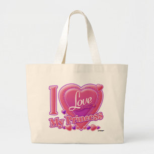 Grand Tote Bag I Love My Princess rose/violet - coeur