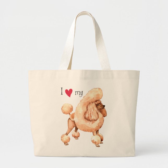 Grand Tote Bag I Love my Toy Poodle (Devant)